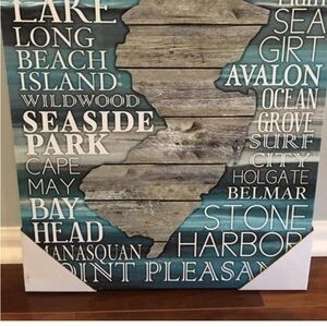 Bed Bath & Beyond Coastal Typography Wall Art - Teal, White, Gray, Brown